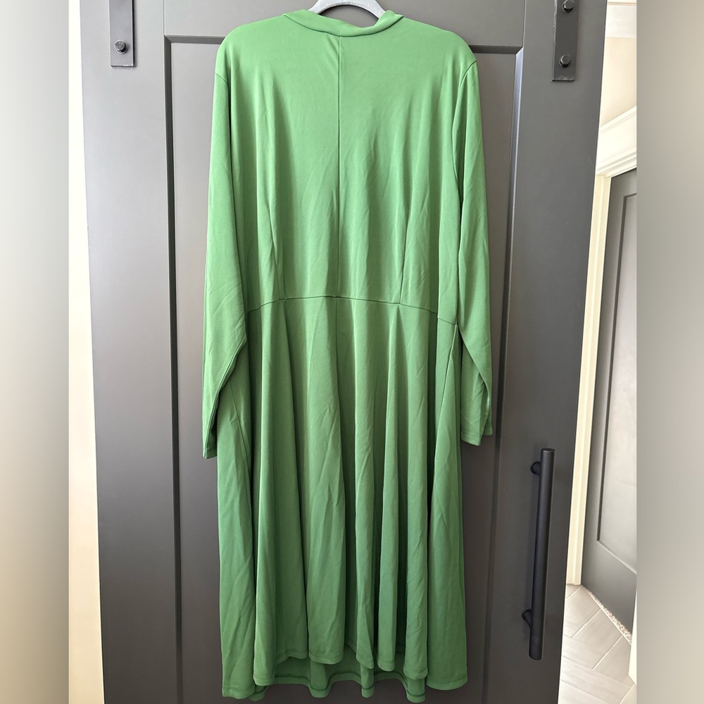NWT Eloquii Green Tie-Neck Maxi Dress - Picture 4 of 6